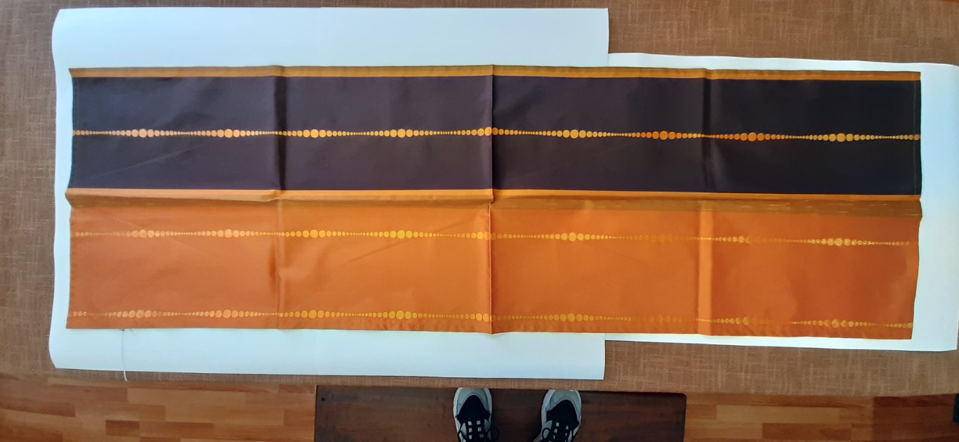 Camino De Mesa Naranja Con Café Bordado 45X145Cm – Kempf