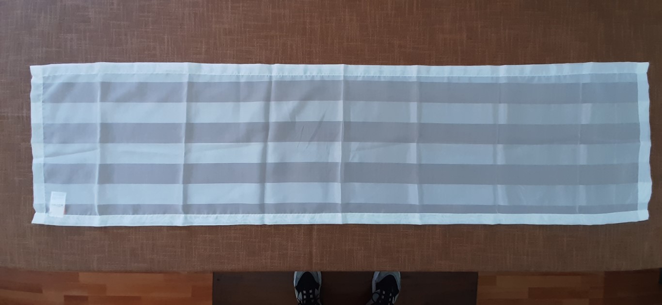 Camino De Mesa Blanco De Rayas Y Gasa 40X150Cm – Laura S