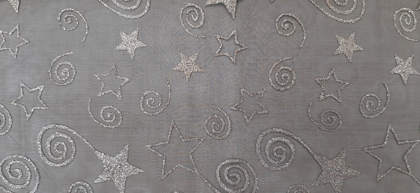 Camino De Mesa Negro Con Brillntina Plateada 50X150Cm