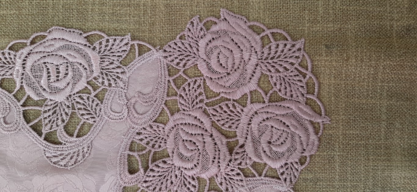 Mantel Cuadrado Palo De Rosa Con Encaje 95X95Cm – Umland