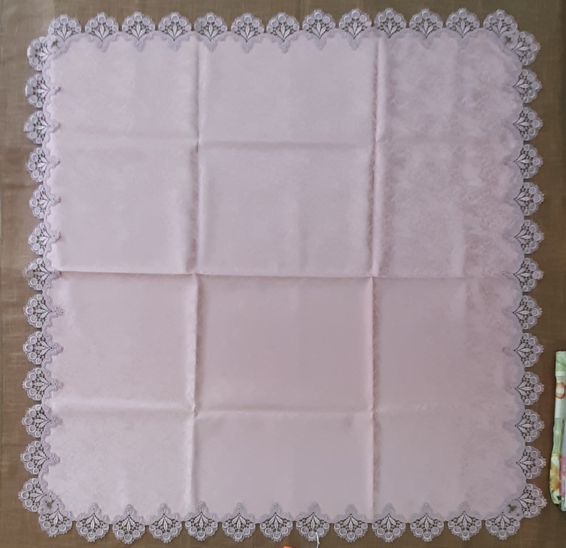 Mantel Cuadrado Palo De Rosa Con Encaje 120X120Cm – Umland
