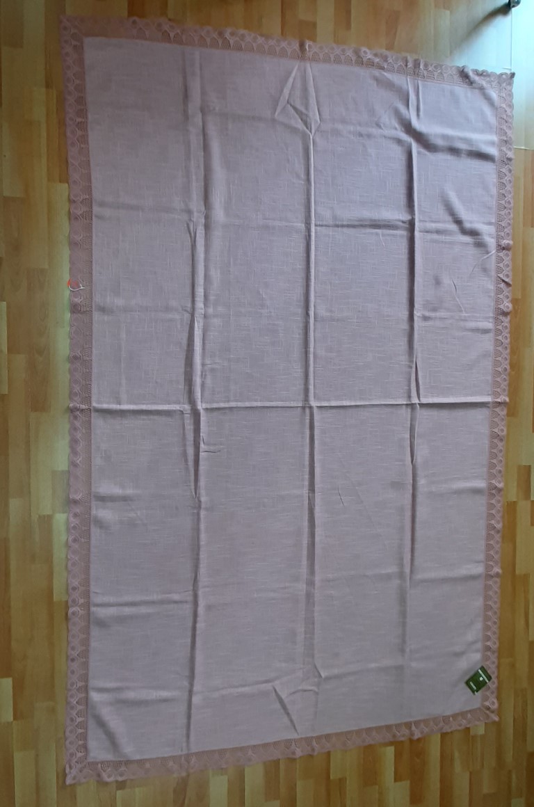 Mantel Rectangular Palo De Rosa Con Encaje 160X250Cm